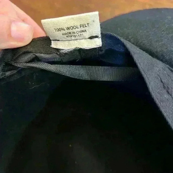 Ruggine Women’s Boho 100% Wool Laser Print Brim Panama Hat Black Brown - Picture 6 of 7